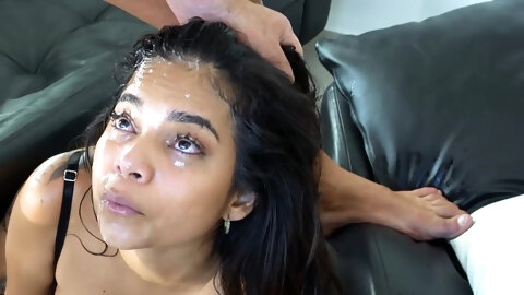 Brunette Big Tits Begs For Wild Throat Fuck