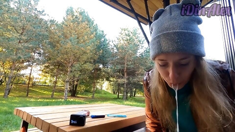 Handjob And Blowjob In A Public Park From...